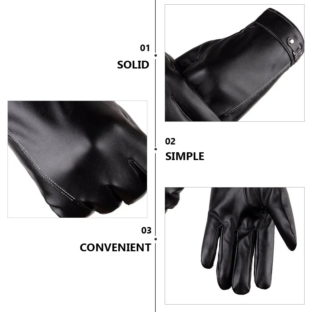 

1Pair Screen Gloves Warm Winter Wind-Proof Glove with Enhanced Grip for Driving Biking Smartphone Use Outdoor
