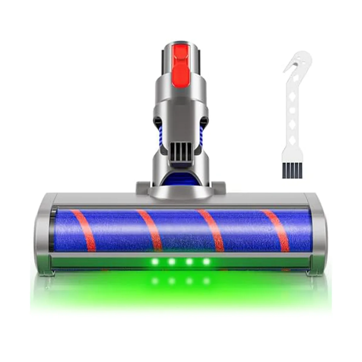 For Dyson V7 V8 V10 V11 V15 Vacuums, Soft Roller Motorized Brush Replacement with Green Light As Hardwood Cleaner