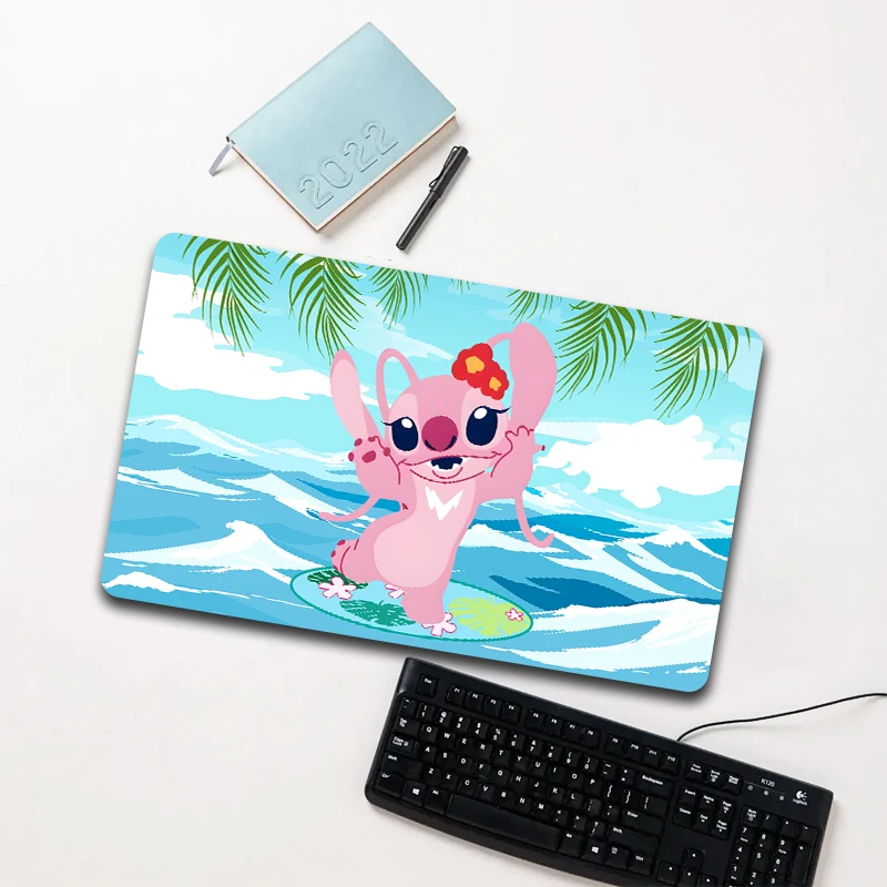 

Disney Pink Stitch Surfing Mouse Pad Large Non-slip Waterproof Desk Mat for Laptop Office