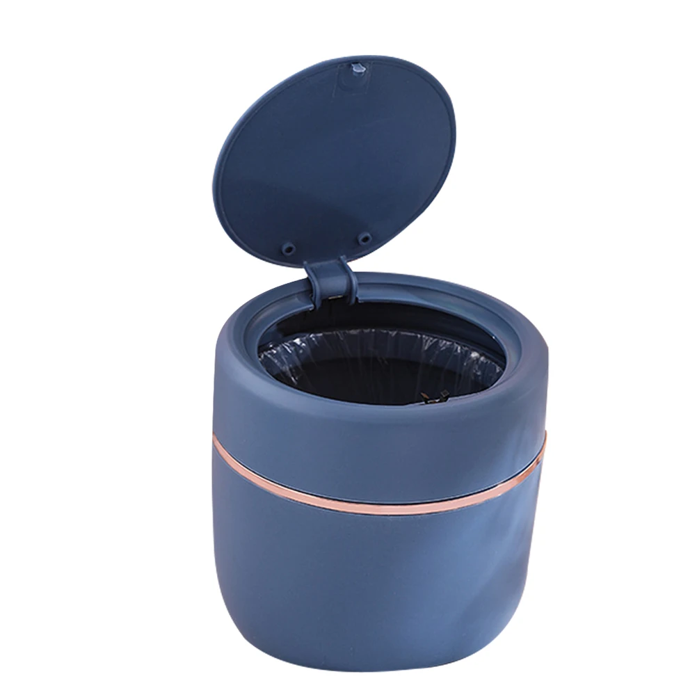 

Push Type Wastebasket Mini Trash Can Desk Table Small Storage Bin Garbage Container Lidded Rubbish Bucket Home Office Stylish