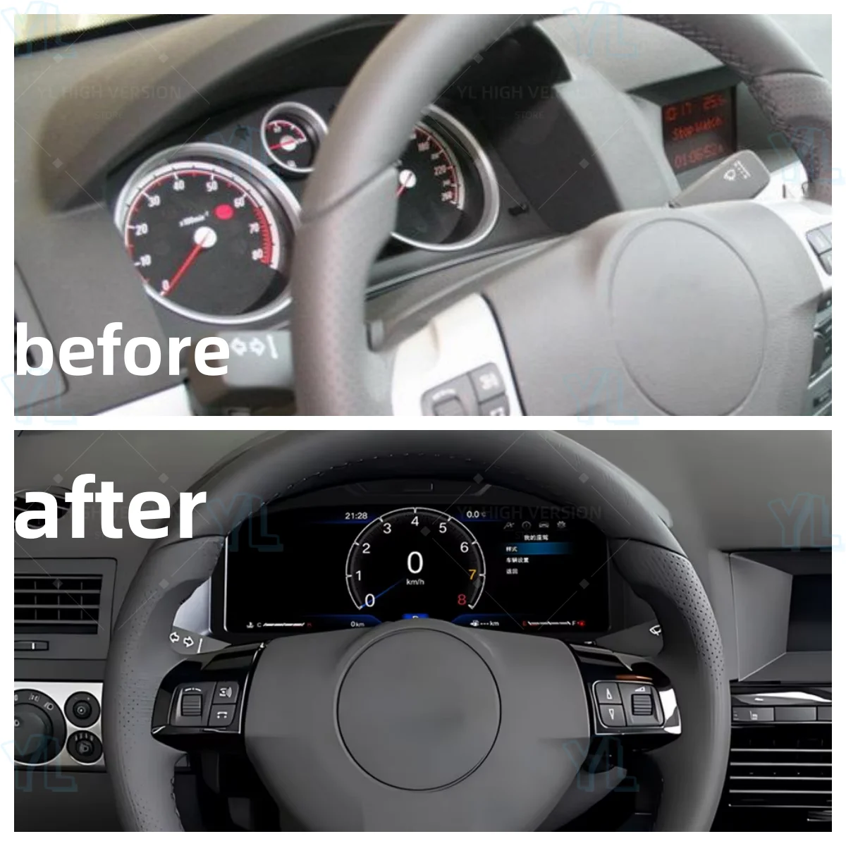 HD Virtual Cockpit Digital Instrument Cluster for Opel Astra 2004-2010 - Speedometer Odometer LCD Dashboard Replacement Upgrade