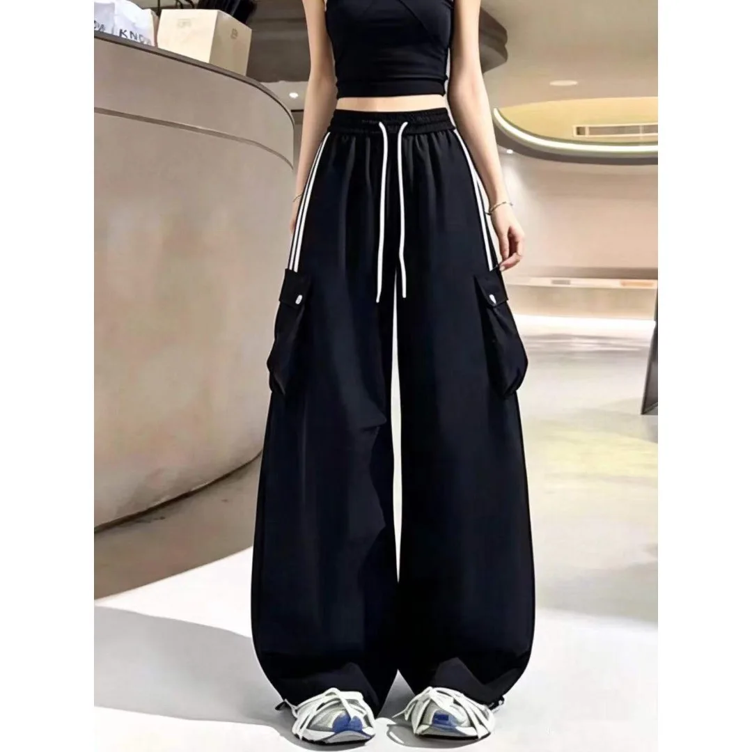 Casual Fashion Candy Colored Lantern Wide Leg Pants Thin Korean Style Leisure Trousers for Middle-Aged Women Summer Season