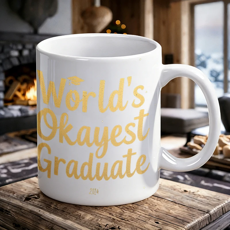 

Funny gilded font ceramic mug, coffee mug, milk cup, office tea cup, drinking cup, gift for friends, fade-resistant