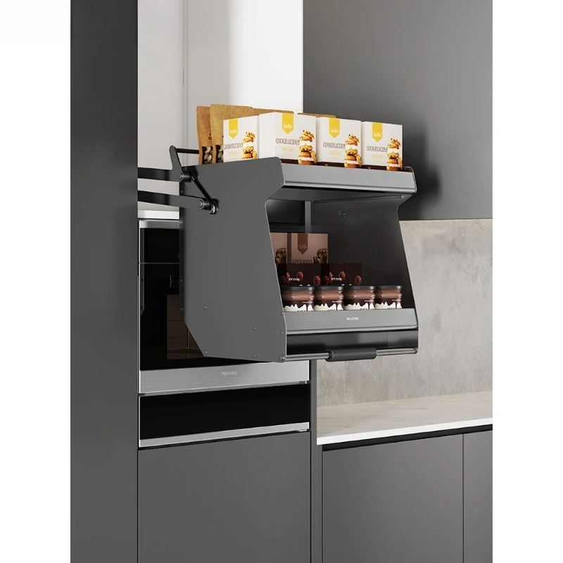 Nomi Phantom Kitchen Appliance Cabinet Pull-down Basket Hanging Cabinet, Pull-down Basket Buffer Lifting Shelf