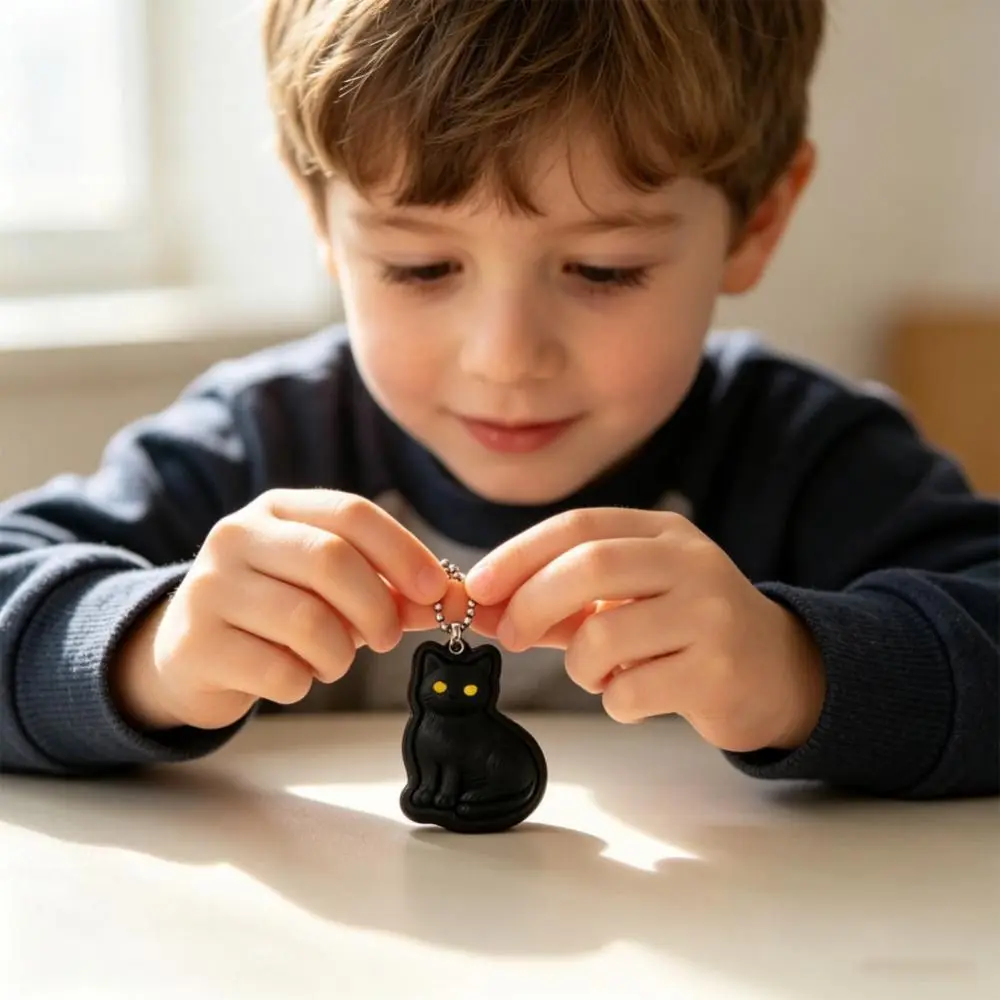 3D Printed Clicker Fidget Keychain Quiet Tactile Clicking Portable Clicker Fidget Pressable Clicker Cat Spider Shape