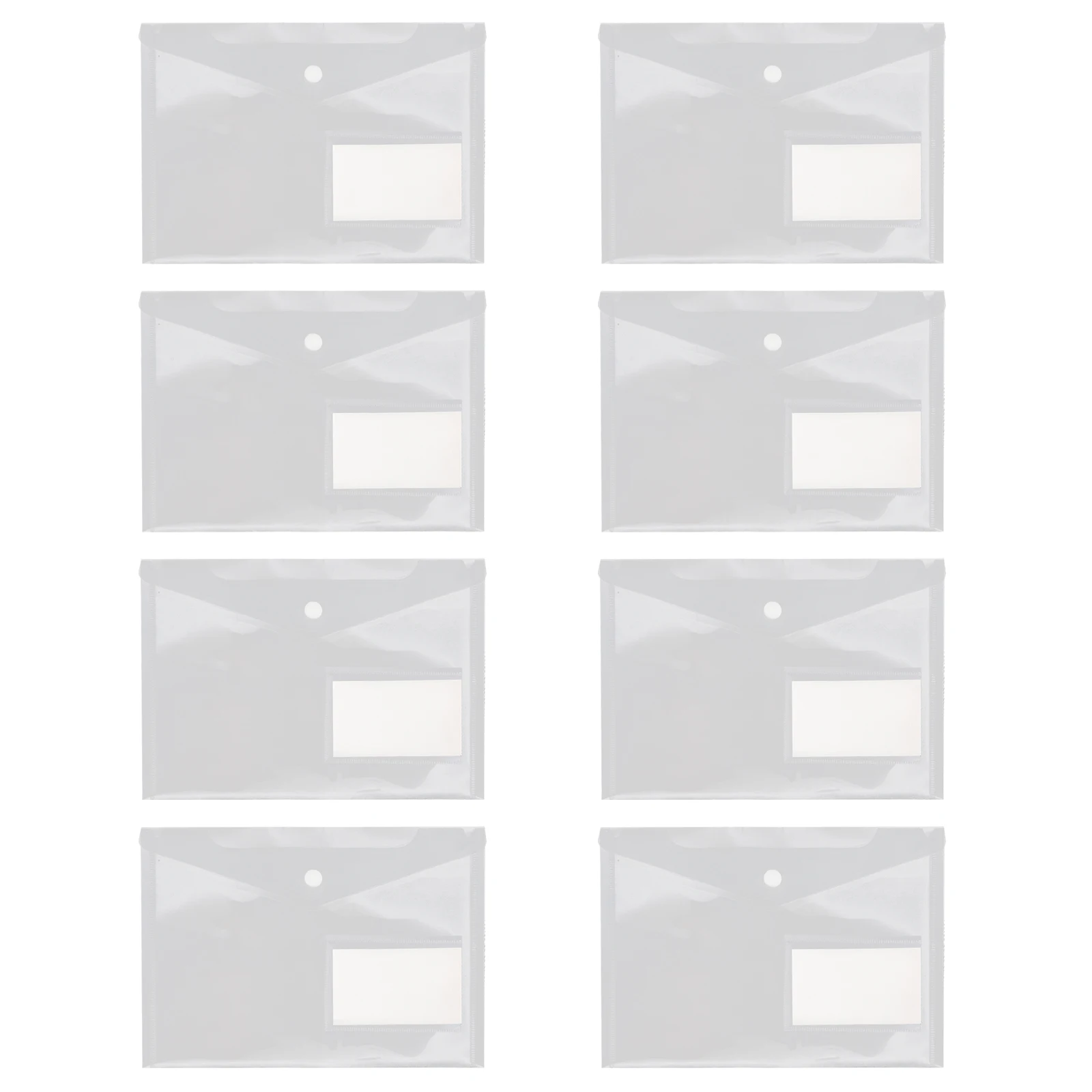 

20pcs A5 Transparent PP File Bags Lightweight Document Folders With Snap Closure For Office Organization Storage