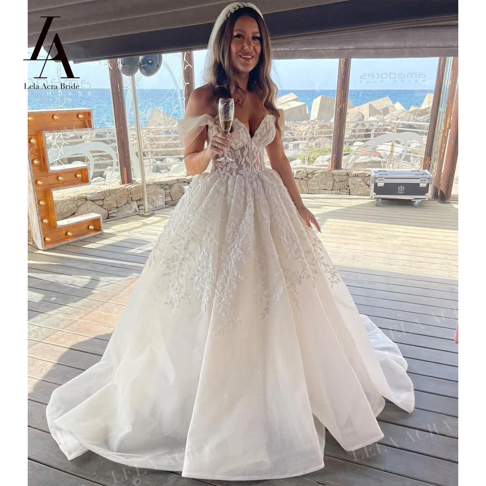 Sleeveless Wedding Dress 2026 Sweetheart Off the Shoulder Ball Gown  Princess Bride LelaAcra SM27 Plus Size Vestido de Noiva - AliExpress 320