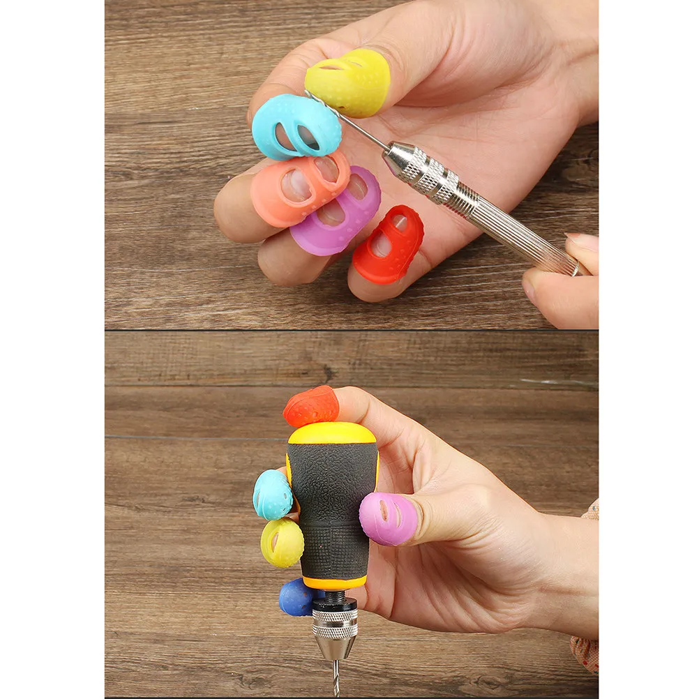 

10Pcs Elastic Silicone Finger Cots Non-Slip Finger Protectors for Repair Painting Nail Art Crafts Fingertip Protector