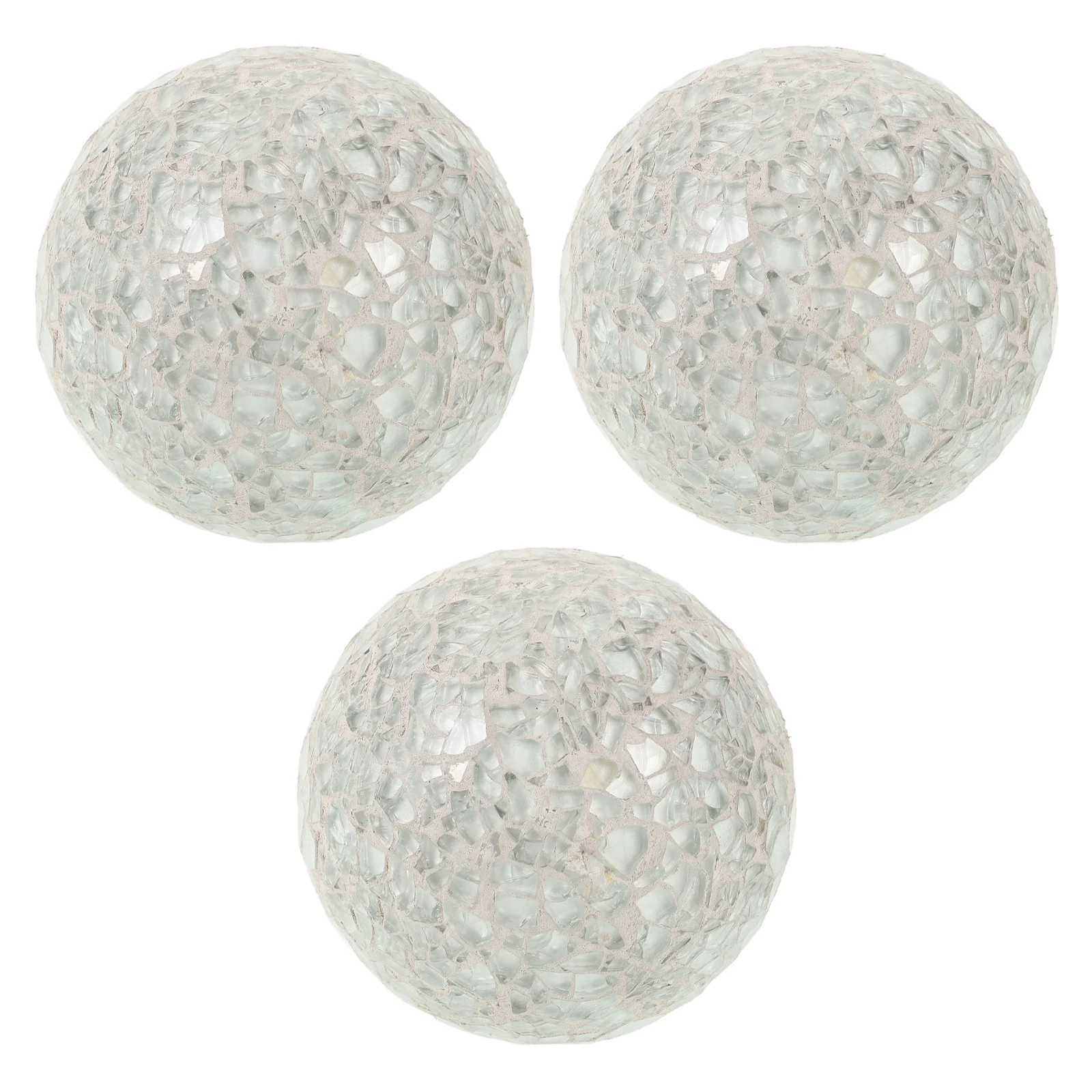 

3Pcs Glass Balls Mosaic Sphere Ornaments Decorative Tabletop Home Wedding Party Orbs Ball Sphere Ball Tabletop Ornament