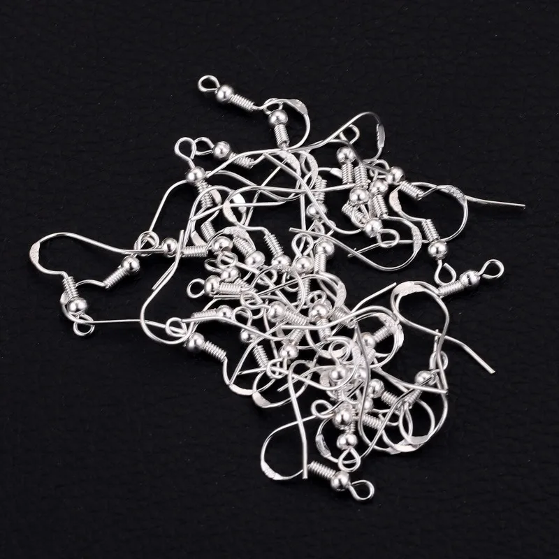 100pcs 925 Sterling Silver Earring Hooks Hypoallergenic Silver Jewelry Making Supplies Findings Ear Wires Fish Hooks Nickel Free image 2