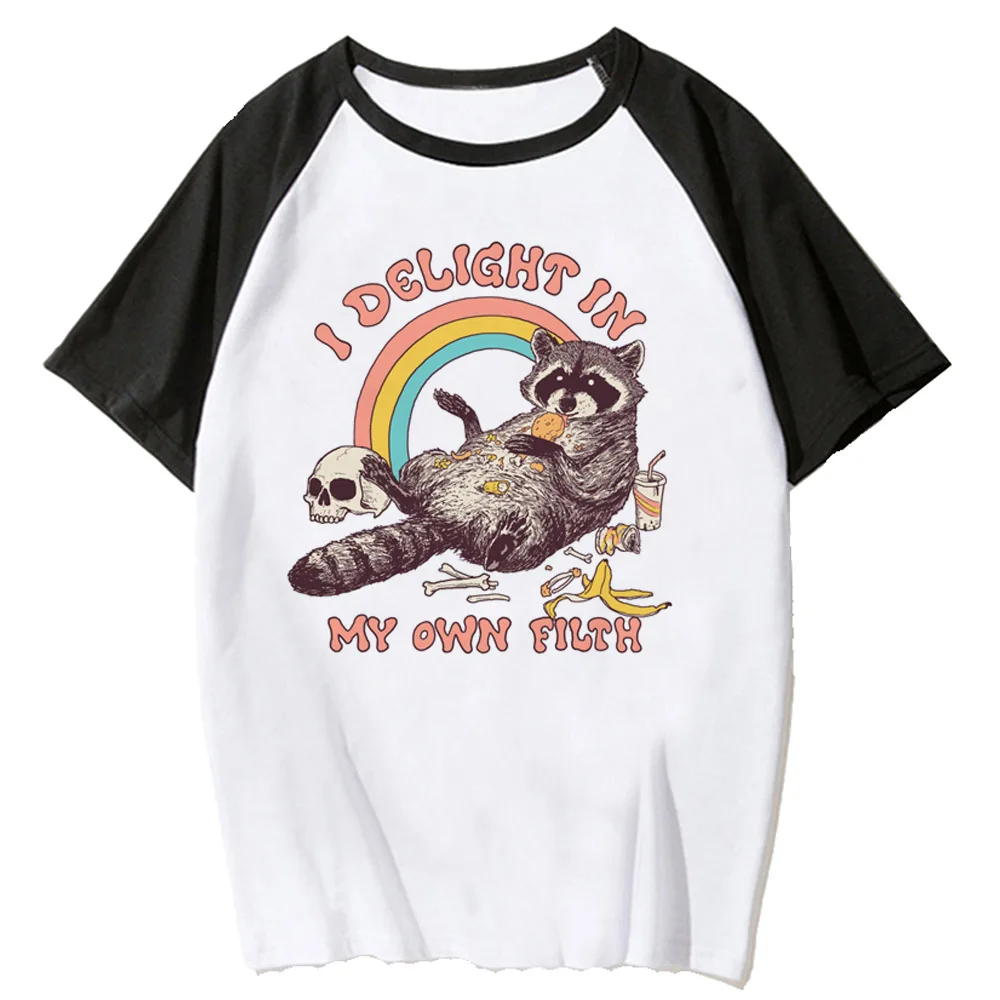 

Raccoon Tee women graphic Japanese funny Tee girl harajuku anime Japanese clothing