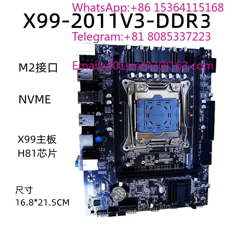 X99 LGA2011-V3 Desktop Motherboard DDR3 Gigabit LAN Support Xeon E5 V3 CPU 3 Pin Version For Studio Multi-task PC Assembly