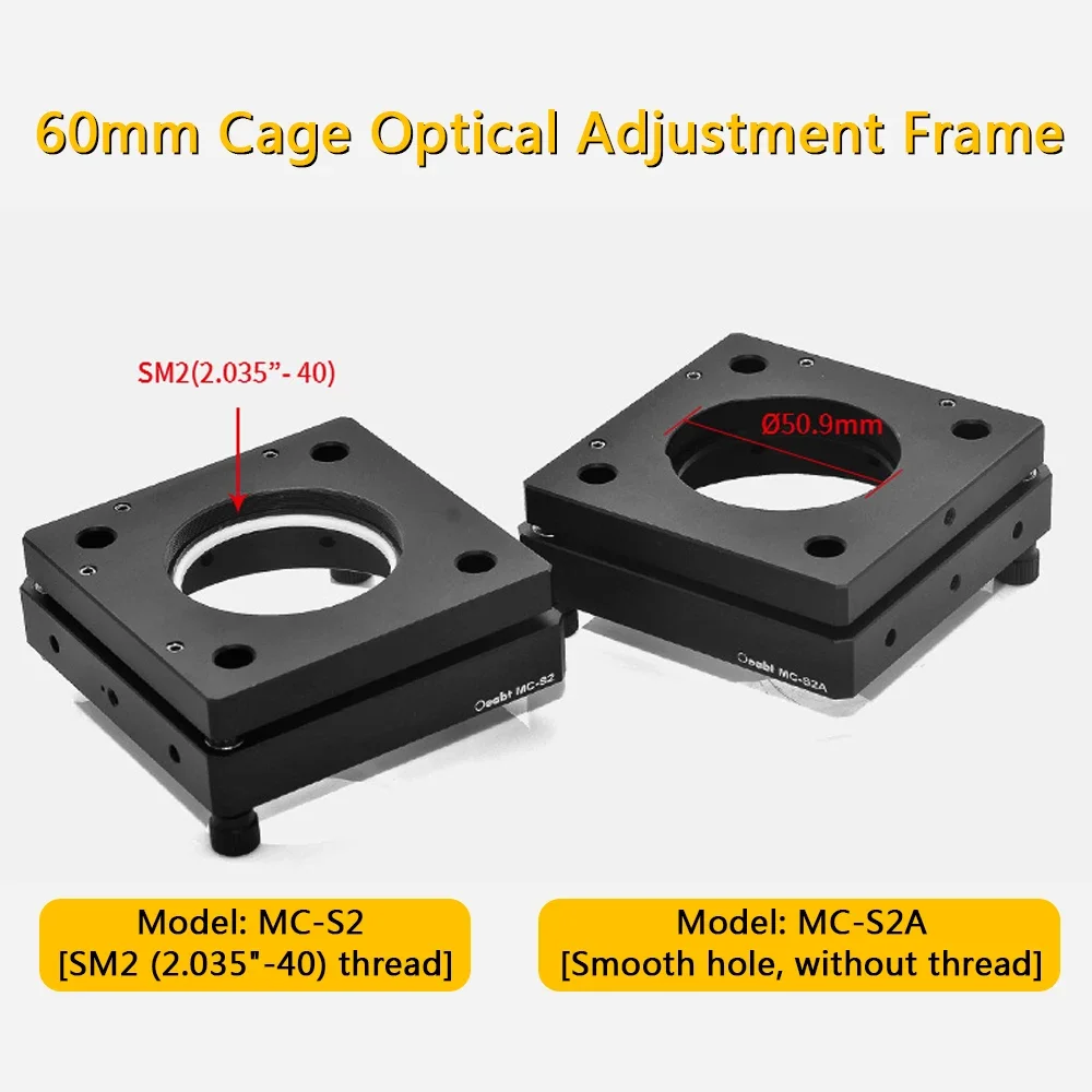 MC-S2 MC-S2A 60mm Cage Kinematic Mirror Mount Ø2