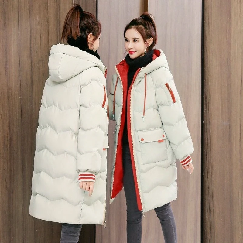 

Casual Style Women's down Cotton Jacket Small Size Medium Length Loose Fit Winter Coat Korean Version Short Sleeve