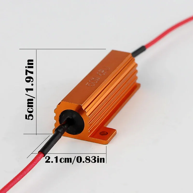 

2/4PC 6ohm 50W Load Resistor Canbus Anti-Flashing Decoder For Daytime Running Light LED Bulbs Reverse Light Turn Signal Fog Lamp