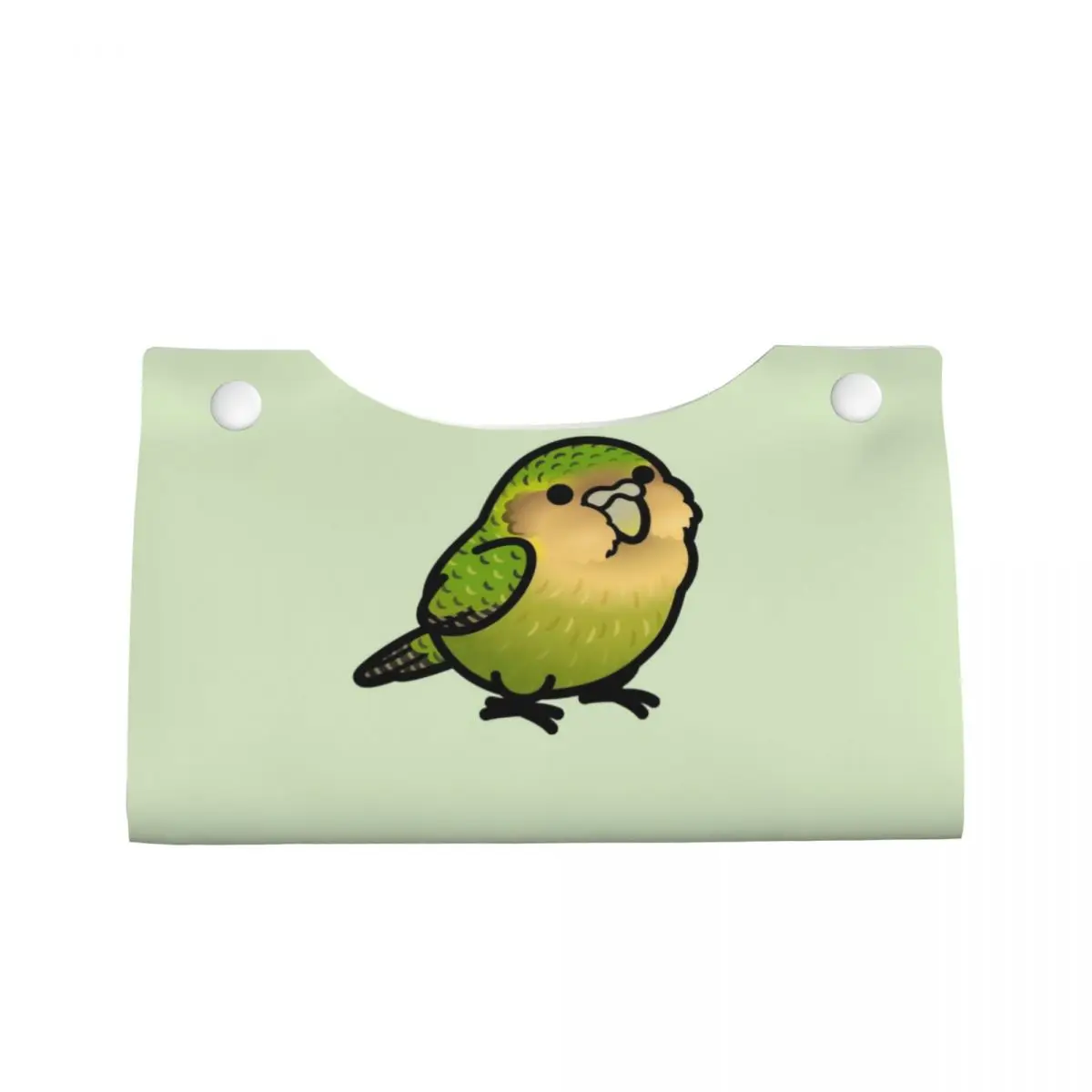 Custom Chubby Kakapo Tissue Box Cover PU Leather Rectangular Parrot Bird Facial Tissue Box Holder for Bathroom Toilet