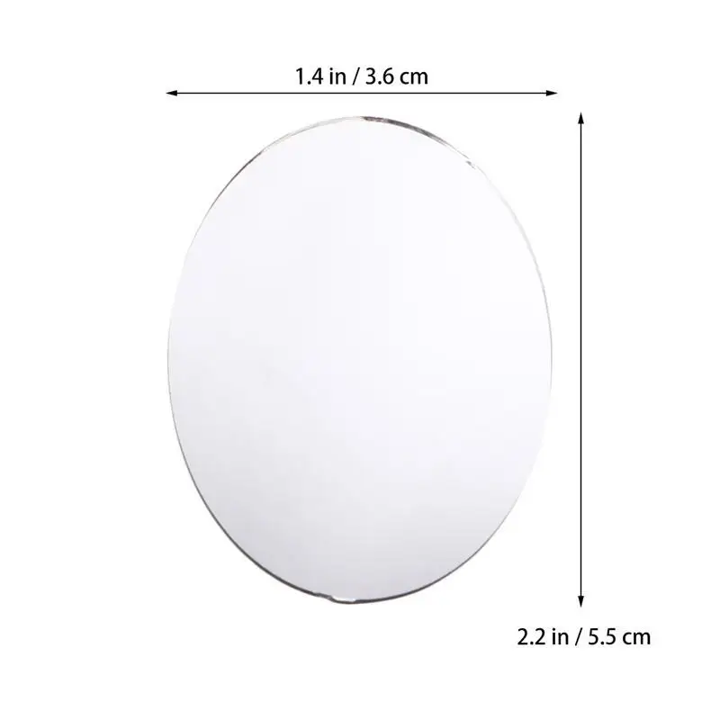 Mirror Tiles Mirrors Craft Oval Mini Pieces Round Diy Mosaic Crafts Makeup Adhesive Lens Tile Up Make Travel Compact Decorative