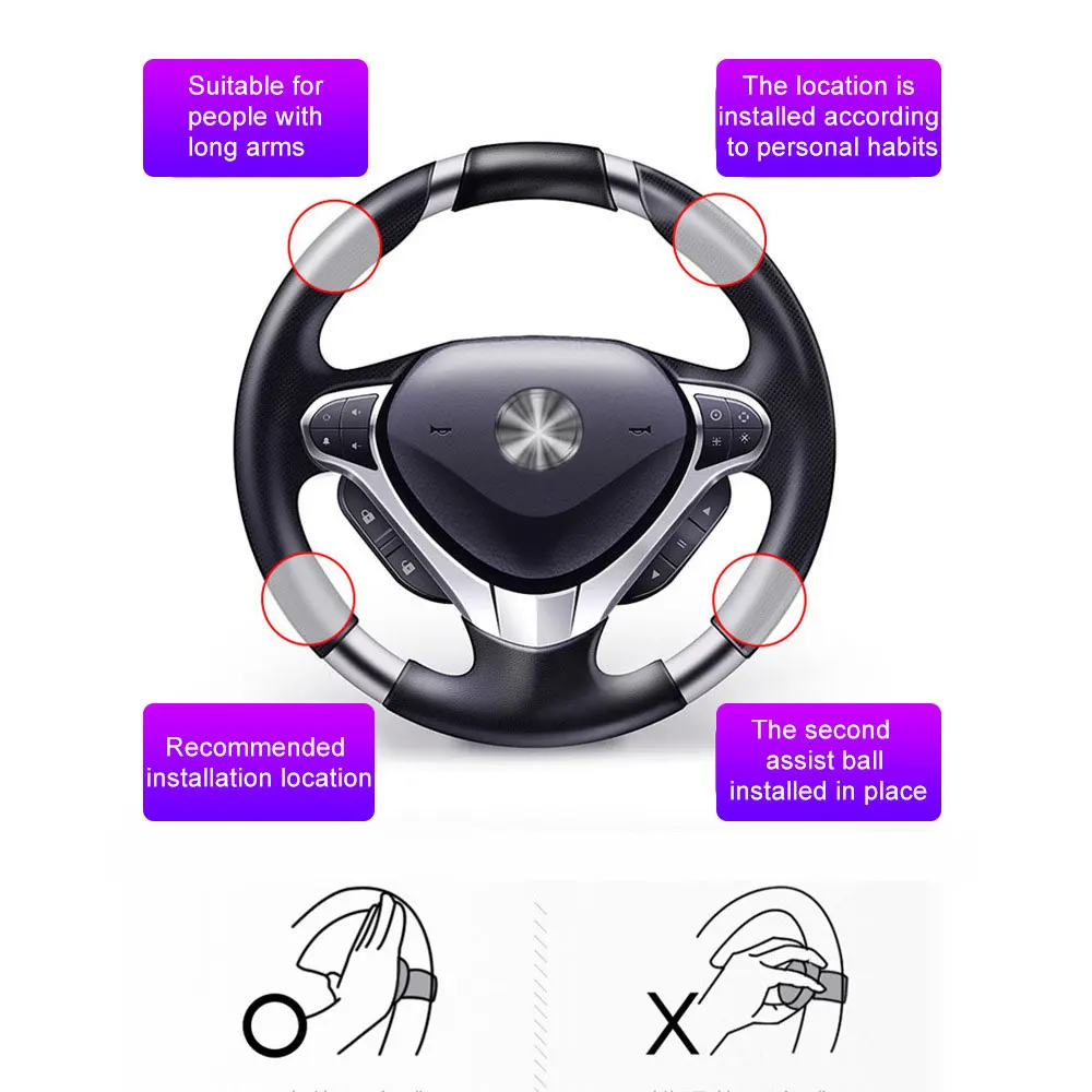 General Motors Steering Wheel Assisted 360 degree Rotation Metal Bearing Ball Assistant Manual Control Accessories General Motor