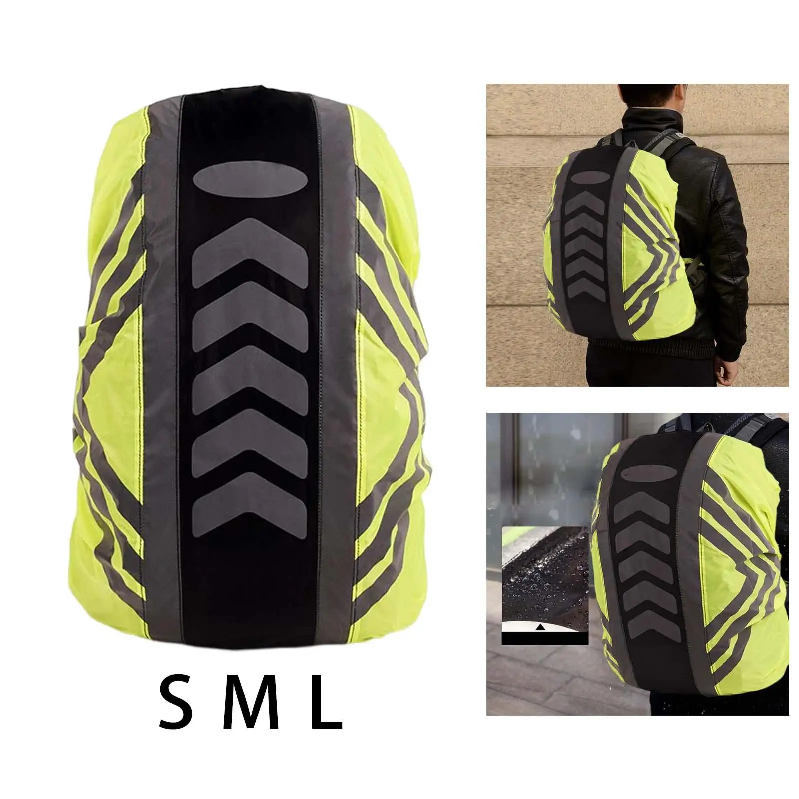 

Rucksack Raincover Reflective Protectation Portable Sport Bag Cover Backpack Dust Rain Cover for Biking Backpacking Outdoor