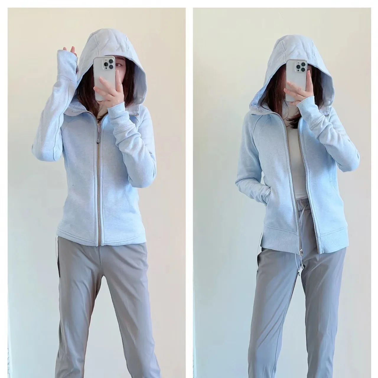 

Fall/Winter Export Product - Lu Zipper Hooded Down Jacket for Women - Sporty Yoga Coat - Casual and Versatile