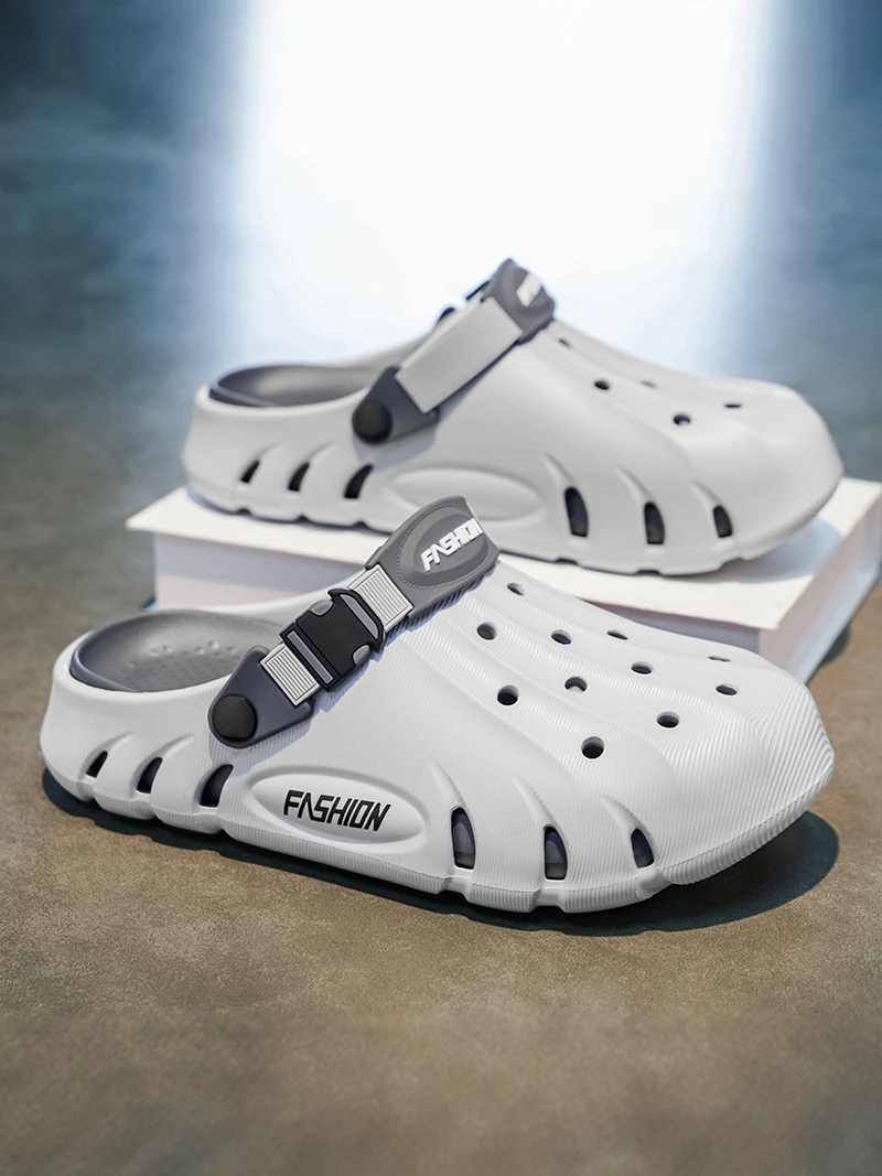 

Sports Anti-Slip Thick Bottom Men's Summer Outdoor Slippers Driving Clog Shoes Beach Sandals Breathable Slip-On EVA Material