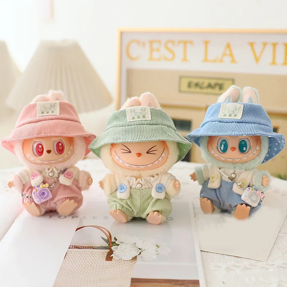 かわいい人形服 カワイイ キャンディーカラー オーバーオール 帽子セット 衣装 人形アクセサリー 17cm ラブラブ V1/V2/V3 人形服 帽子 ギフト