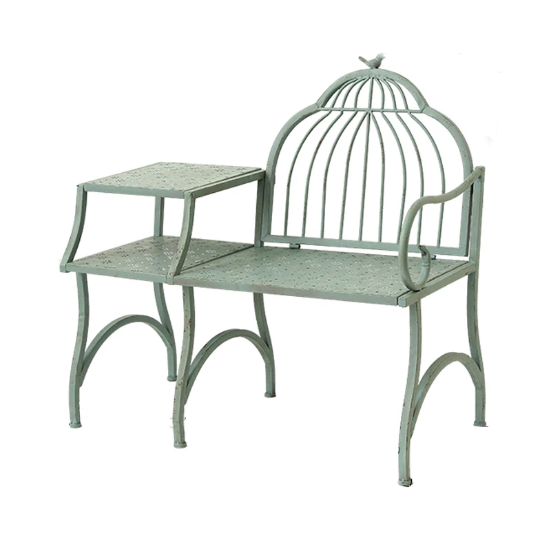 

Pastoral country wrought iron retro bird garden outdoor indoor park leisure coffee table chair