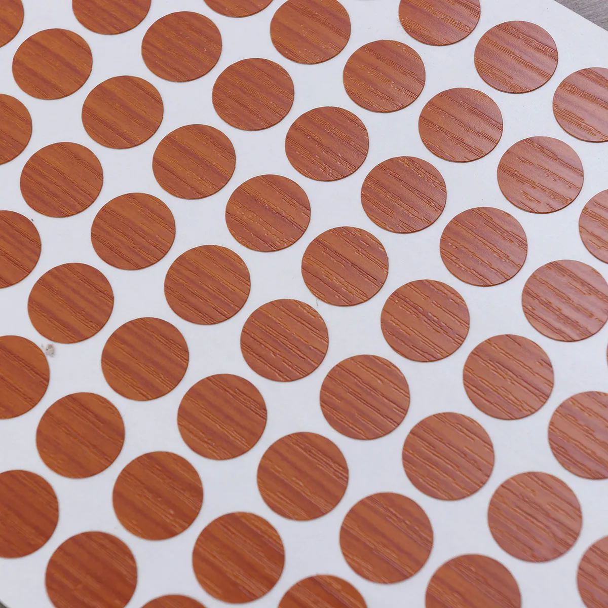 

96Pcs Waterproof Screw Hole Caps Non-Slip PVC Stickers Wood Grain Pattern Concealment Easy Apply Peel Off Screw Hole Covers