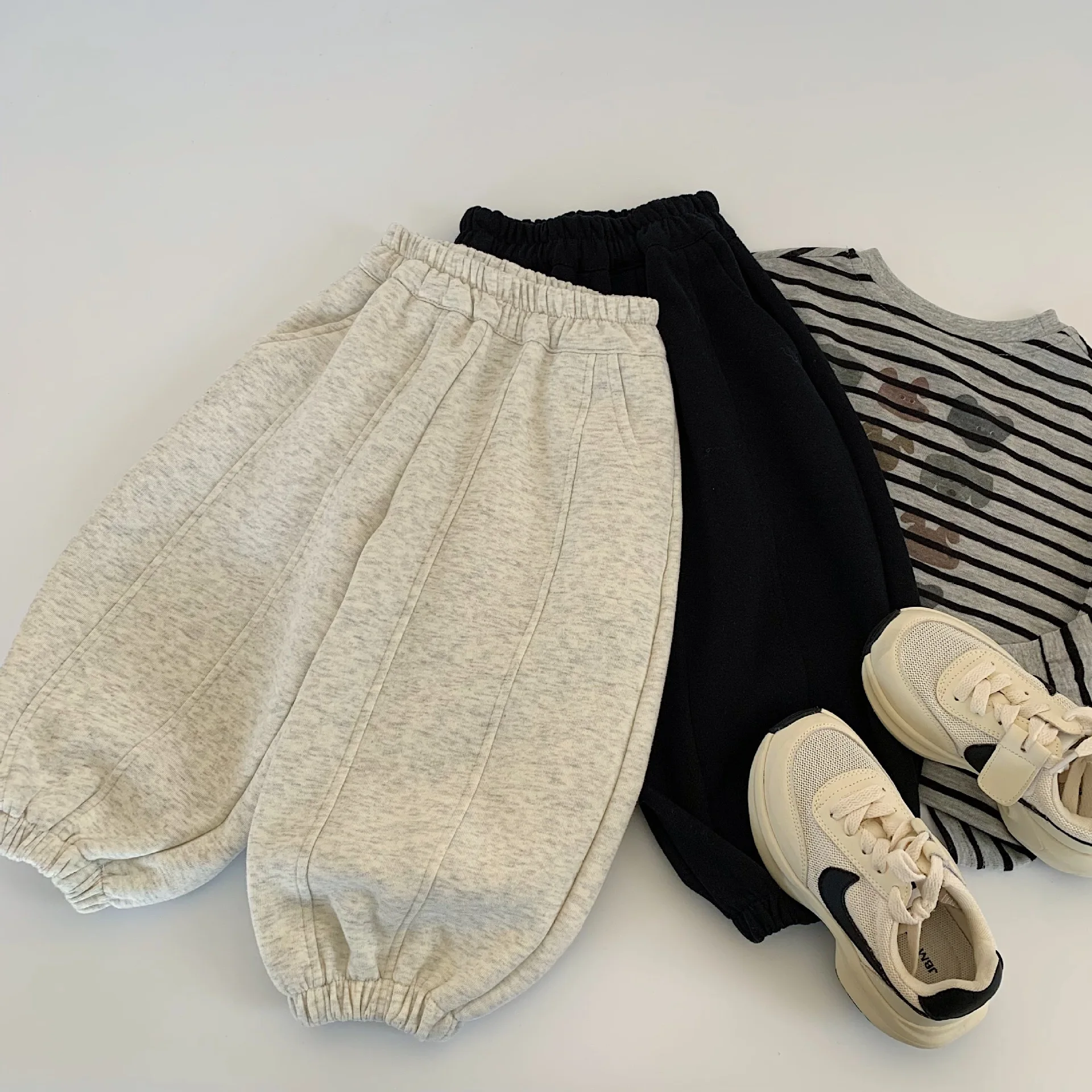 

Детские спортивные штаны, осень 2023, однотонные универсальные повседневные штаны для мальчиков, новая детская одежда