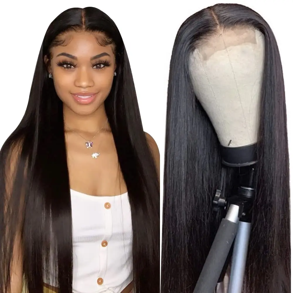 5x5 HD Lace Front Wigs Human Hair Straight SDD 250% Density HD Lace Wig For Women Human Hair With Baby Hair Natural Black Color