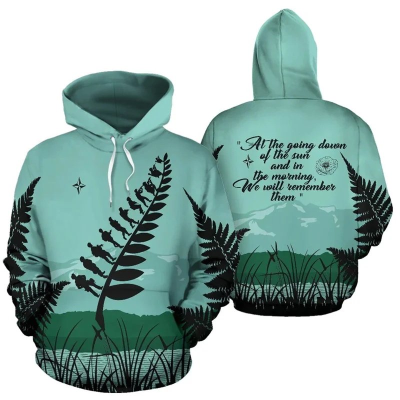 Aotearoa New Zealand Silver Fern & Flag Color Hoodies For Men Fashion Street Pullover Sweatshirt Women Kid Hooded Coat Clothes