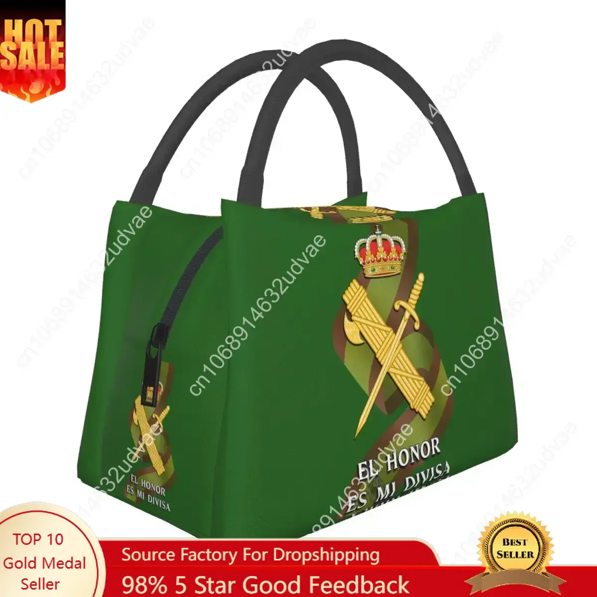 

Spanish Guard Civil Spain Flag Lunch Bags Insulated Bento Box Resuable Lunch Tote Picnic Bags Cooler Thermal Bag for Woman Kids