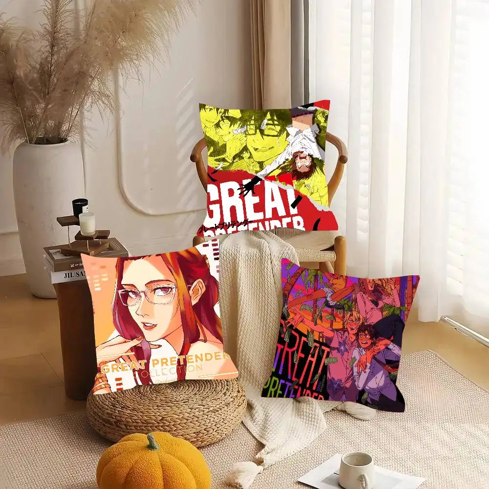Anime Great Pretender Pillow Case Fashion Square Pillowcase Bedroom Sofa Room Ins Decoration Leisure