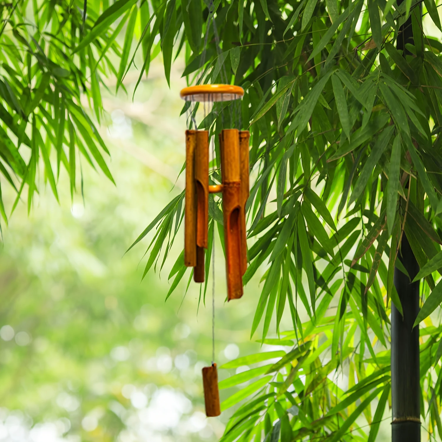 Handcrafted Bamboo Wind Chimes - Soothing Deep Tones For Outdoor,  & Bedroom Decor | Perfect Gift For Any Occasion