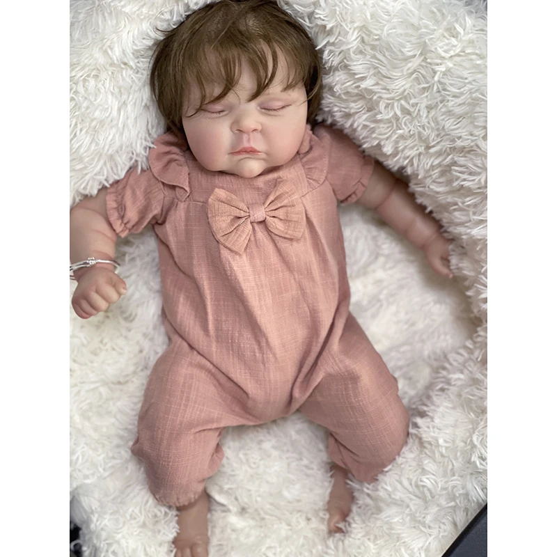 

49CM Soft Body Reborn Baby Peaches Lifelike Doll with 3D Skin Multiple Layers Painting with Visible Veins Soft Touch Doll