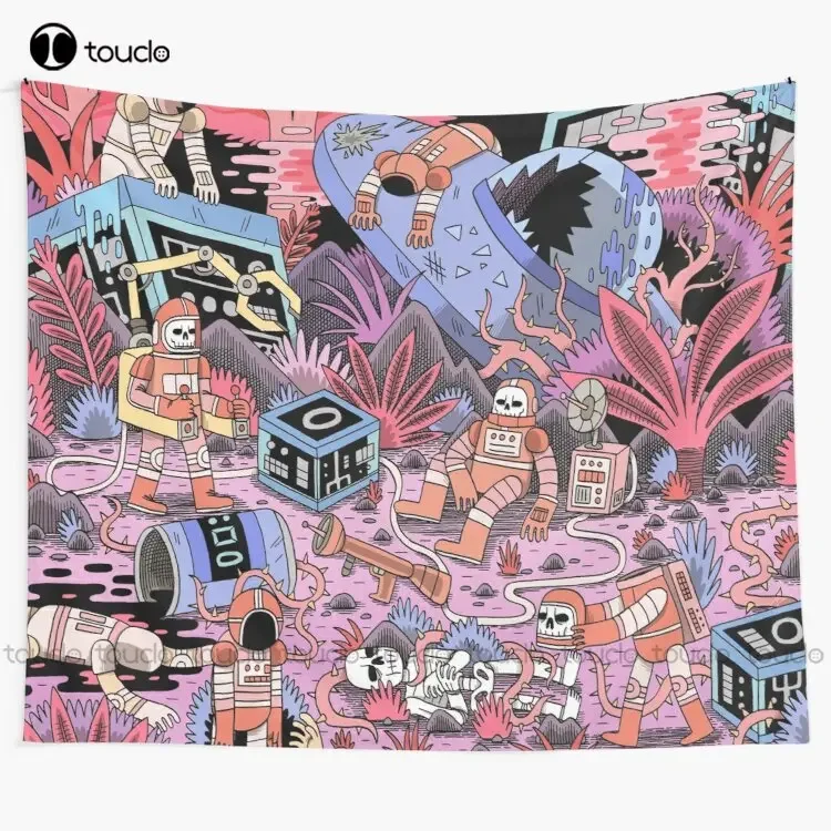 Chaos Dead Astronaut Spaceman Tapestry Tapestry Wall Hanging For Living Room Bedroom Dorm Room Home Decor Printed Tapestry
