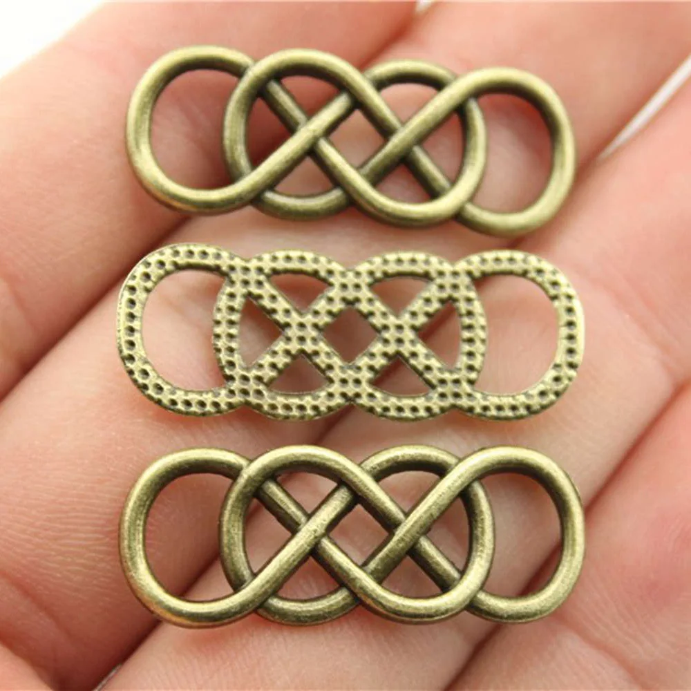 10pcs Infinity Connector Charms For Bracelet Making Vintage Antique Bronze Color image 6