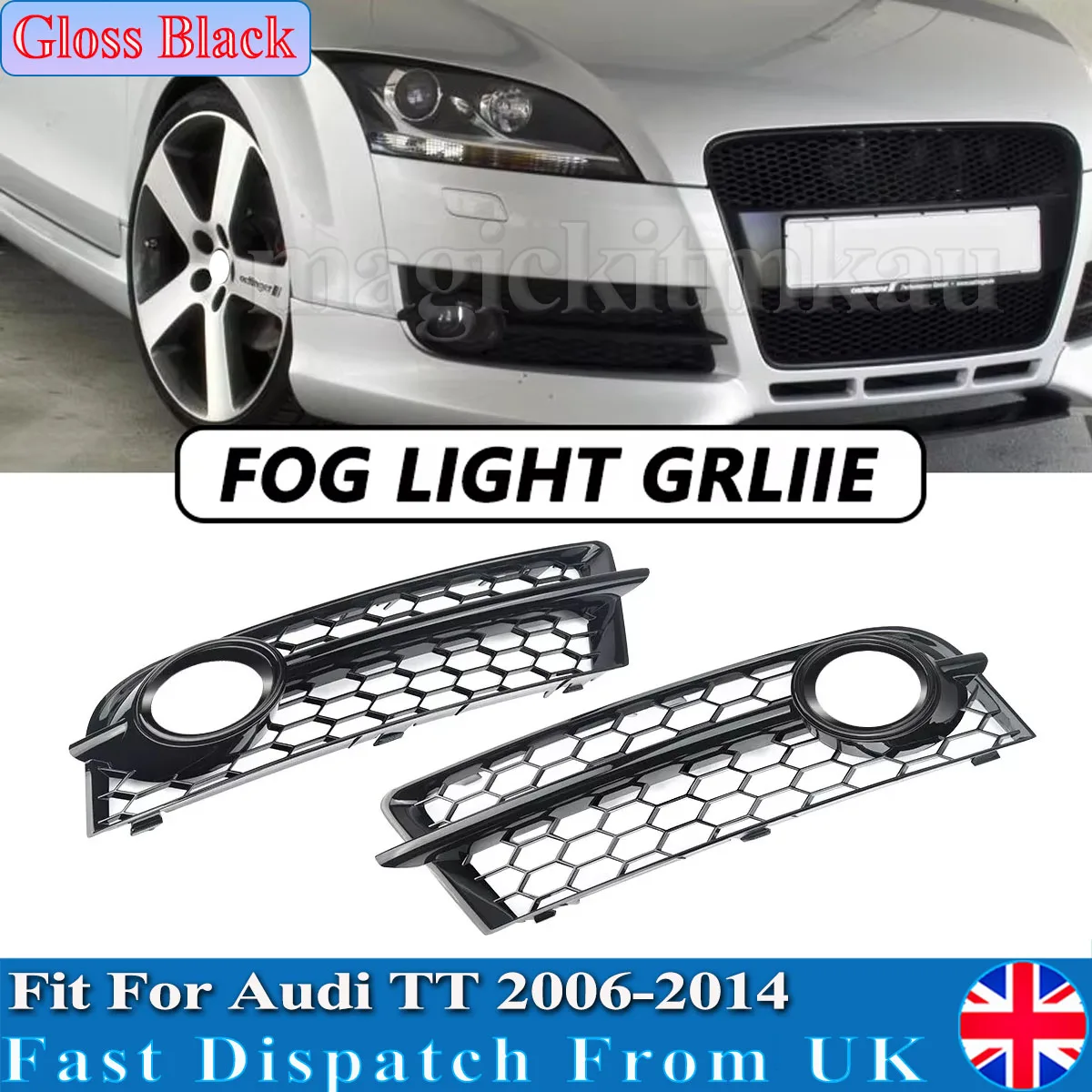 

FOR AUDI TT 8J Front Fog Lights Cover Case Petrol Convertible Coupe 2006-2014 FRONT BUMPER FOG LIGHT GRILL LAMP TRIM COVER BLACK