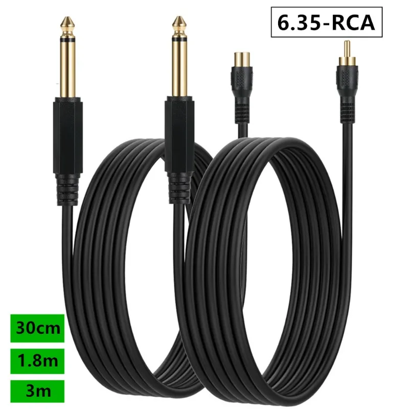 

Copper Shaft Core Gold-plated 6.35mm Monophonic Mono Male Revolution RCA Male Instrument Amplifier Speaker Audio Cable
