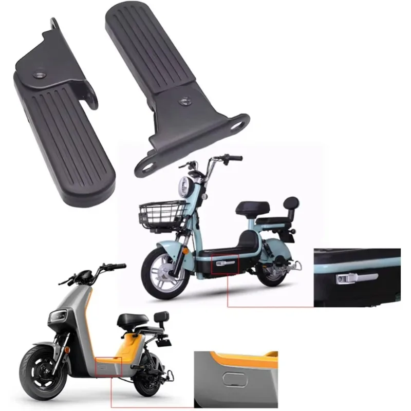 1 Pair Foldable Front Foot Pedals for Yadi Aima Harley U1 E-Bike Lightweight Aluminum Alloy Anti-Slip Cycling Pedals Accessories