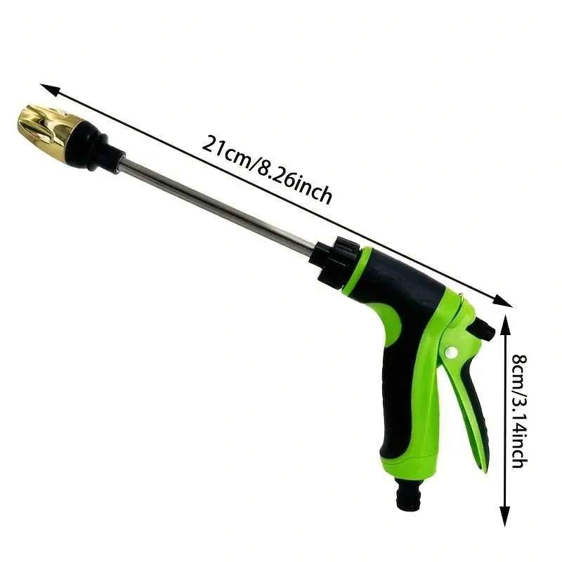 خرطوم محمول عالي الضغط، مسدس مياه متعدد الوظائف بفوهة الضغط العالي مناسب لتنظيف السيارات والبستنة المنزلية 25FT-100FT #6