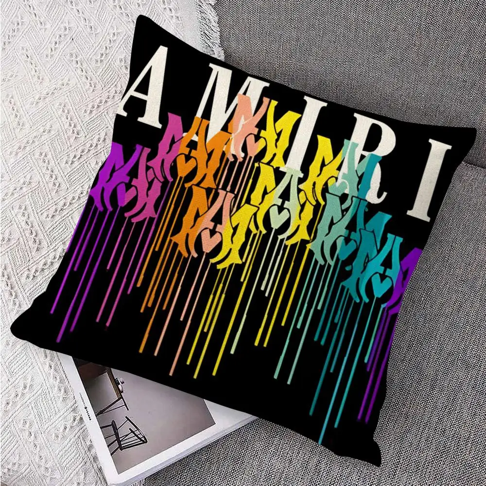 أزياء العلامة التجارية أ-أميري غطاء الوسادة الكتان الطبيعي النسيج العضوي الوجهين الطباعة أريكة ديكور المنزل هدية كيس وسادة