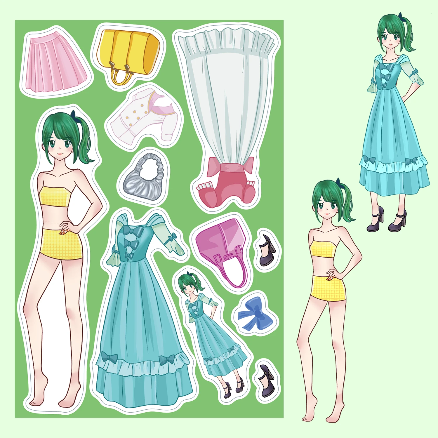 8/16/32PCS Princess Costume Puzzle Stickers for ' Hearts Fun Dress Up Matching Creative Handbooks Waterproof Stickers