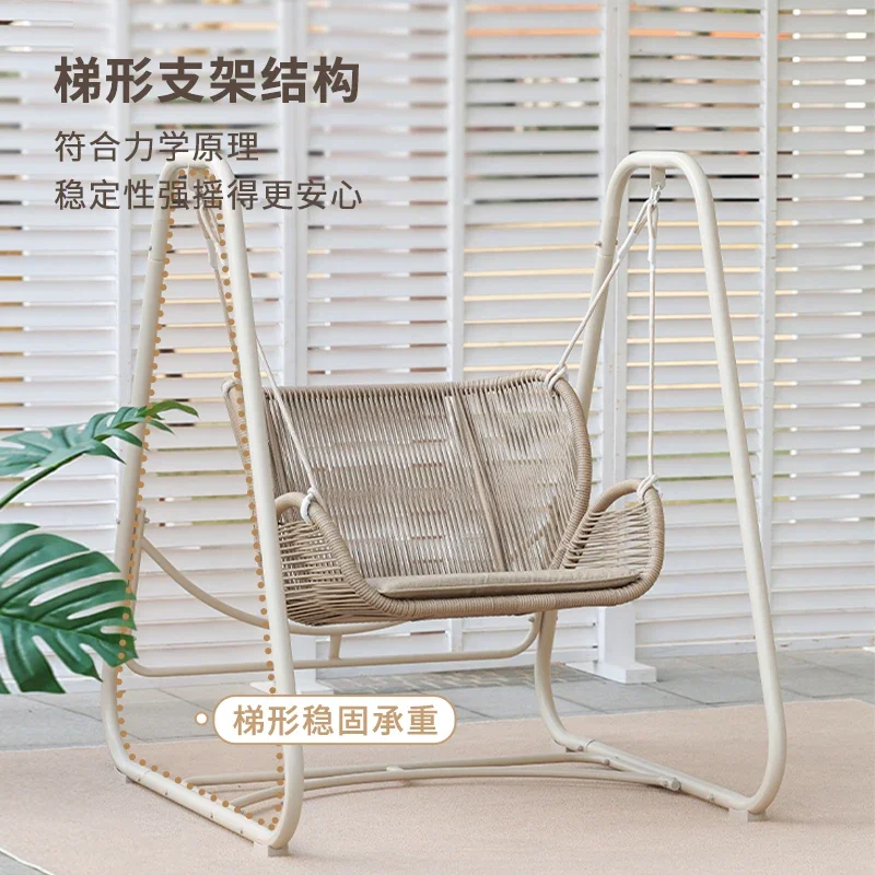 Outdoor swing courtyard rattan double swing