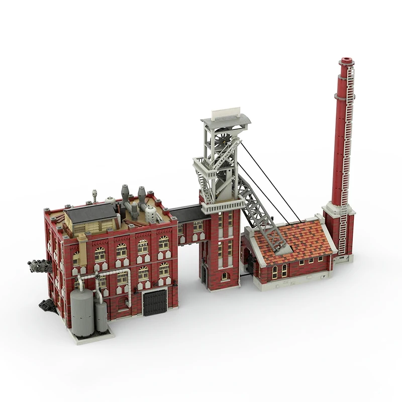 Classic Film Scene Architecture Coal Colliery Mine MOC Building Block Parts Assembly Model Bricks Toys Children's Christmas Gift