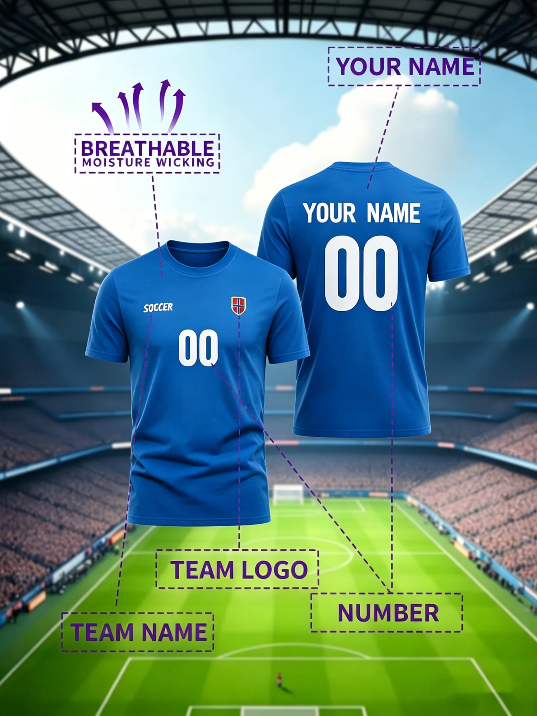 Passen Sie das Muster Ihrer Lieblings-Fußballmannschafts-Spielerbekleidung individuell an. Personalisiertes, modisches Baumwoll-T-Shirt, lässiges, lockeres Sport-Top, weiches T-Shirt – Detail 25