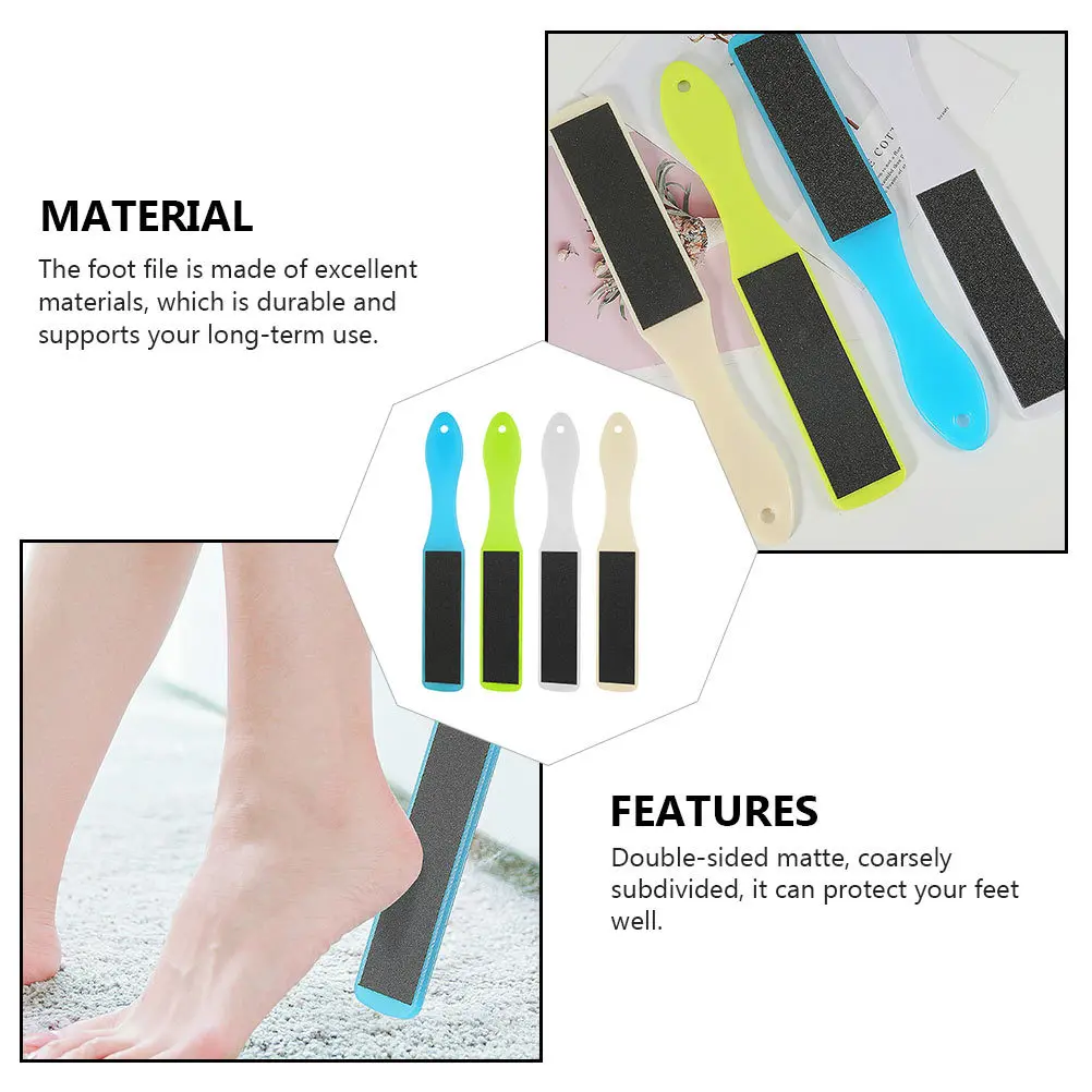 

4Pcs Foot Care Trimmer Callus Remover Exfoliating File Durable Lightweight Pedicure Tool Assorted Color Foot Care File