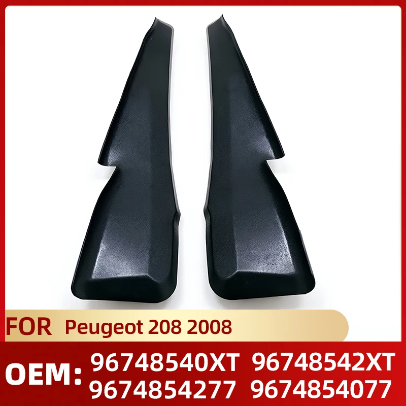 2PCS Car Front Windshield Wiper Side Extension Trim Cover Side Cowl Water Drain Panel 96748542XT 96748540XT for Peugeot 208 2008