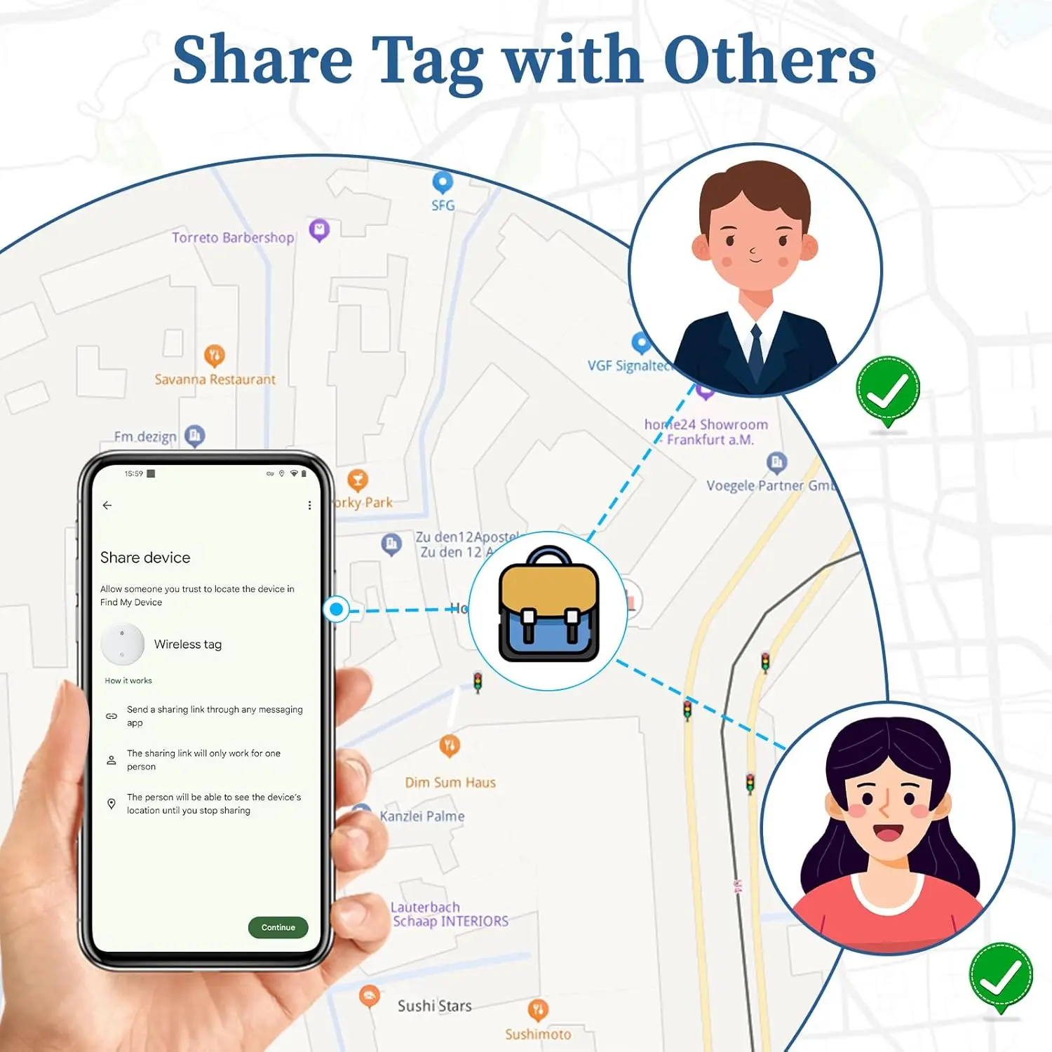 علامة تعقب بلوتوث لـ Android Key Finder المتوافقة مع Google Find My Tracking Tag Item Finders للمفاتيح والأمتعة وحقيبة السفر