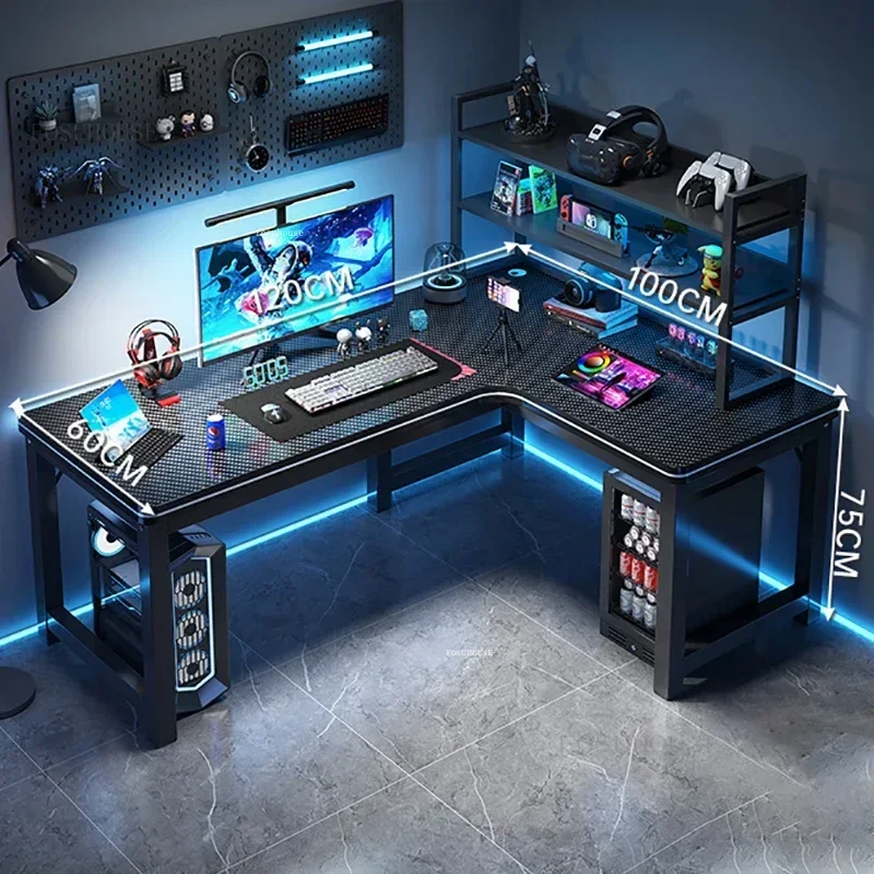 European Corner Computer Desks Home Desktop E-sports Table Double Desk Modern Bedroom Desk Workbench Internet Cafe Gaming Desk A